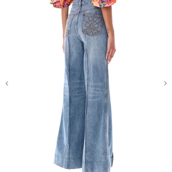 Zimmermann Kaleidoscope Embroidered Vintage Blue High Waist Flared Jeans Size 29 - Picture 2 of 8